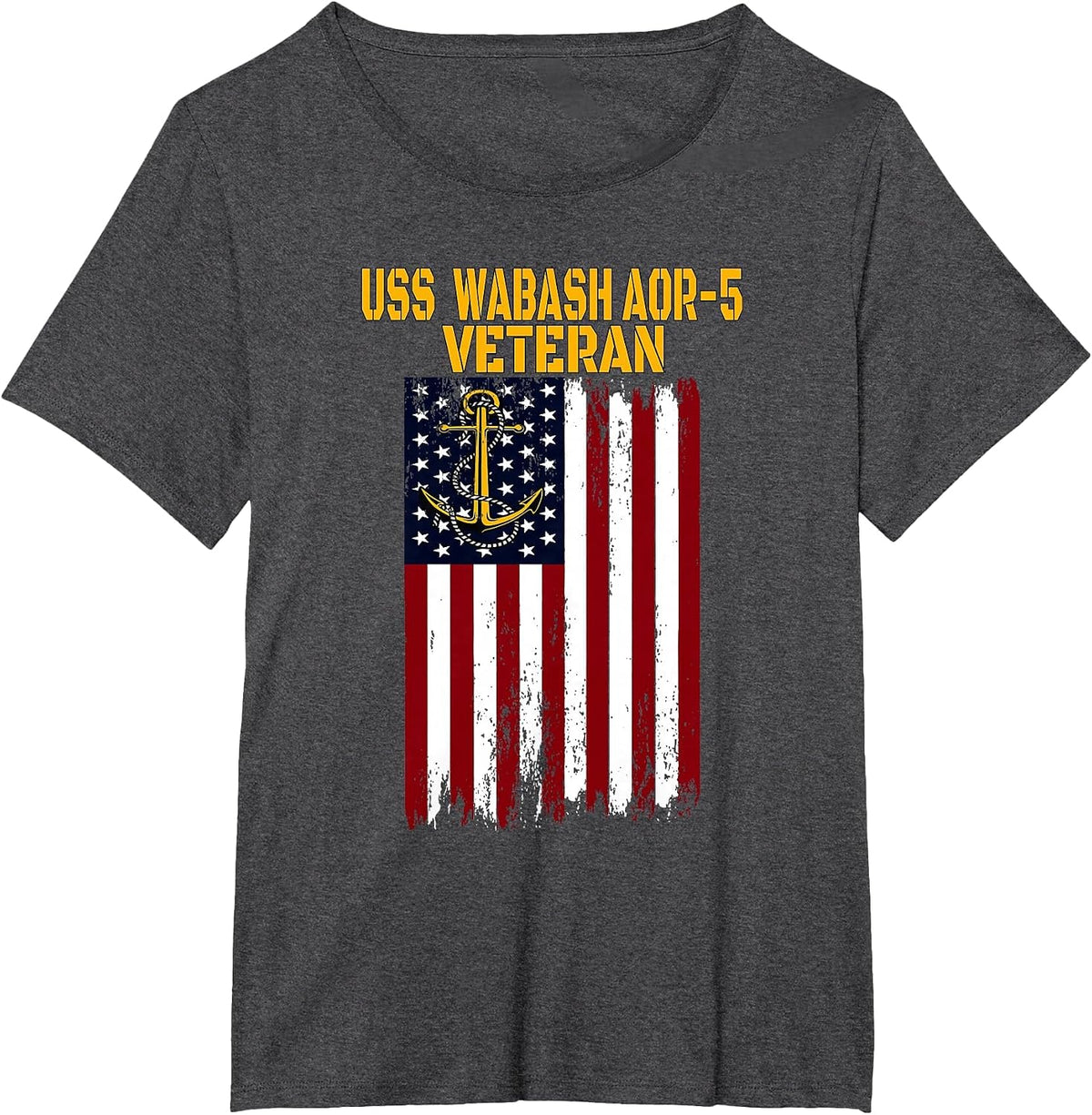 USS Wabash AOR-5 Replenishment Oiler Ship Veterans Day T-Shirt - Dark Heather Grey