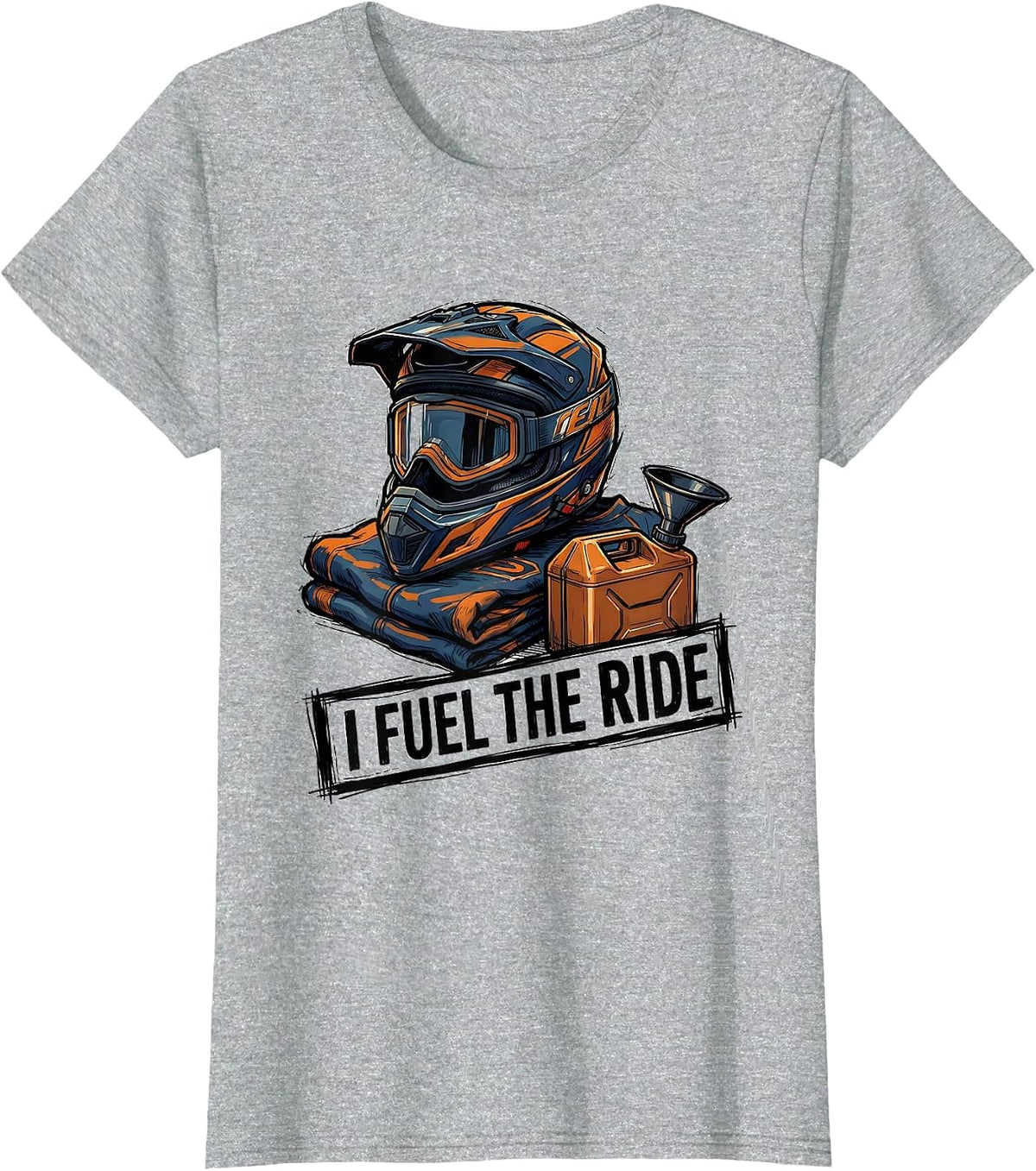 I Fuel The Ride Motocross Helmet Dirt Bike Rider Pride T-Shirt - Heather Grey