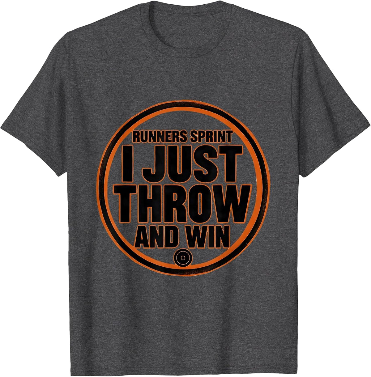 Men's Runners Sprint I Just Throw And Win Funny Track And Field T-Shirt - Dark Heather Grey