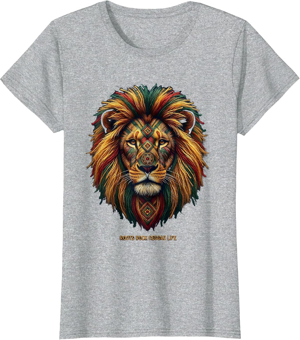 Women's Roots Rock Reggae Life Jamaica Design T-Shirt - Heather Grey