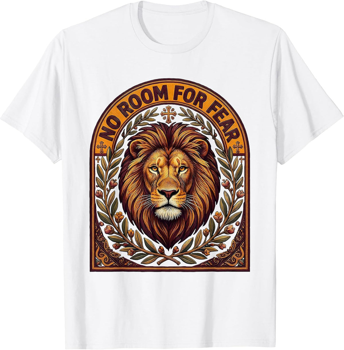 Men's No Room For Fear Faith Over Fear Graphic Design T-Shirt - White