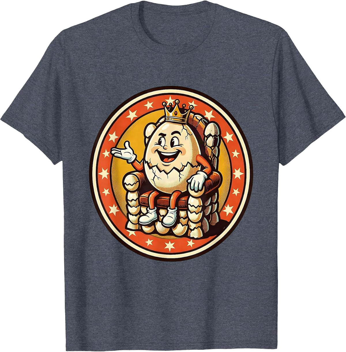 Eggshell Throne Graphic Tee T-Shirt - Heather Blue
