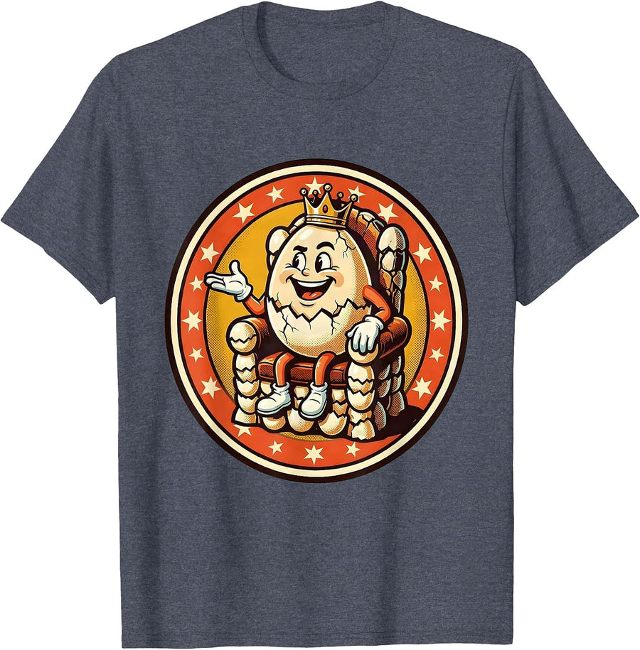 Eggshell Throne Graphic Tee T-Shirt - Heather Blue