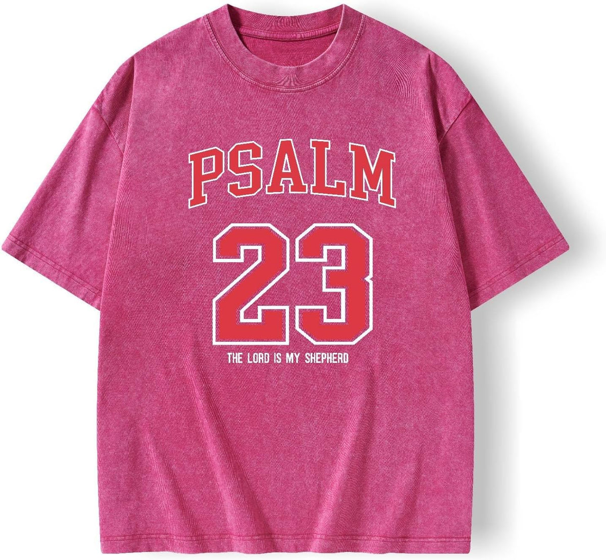 Graphic Tees Summer Women Men Cotton Novelty Oversized Crew Neck Psalm of Bible Christian Washed T-Shirt - Pink