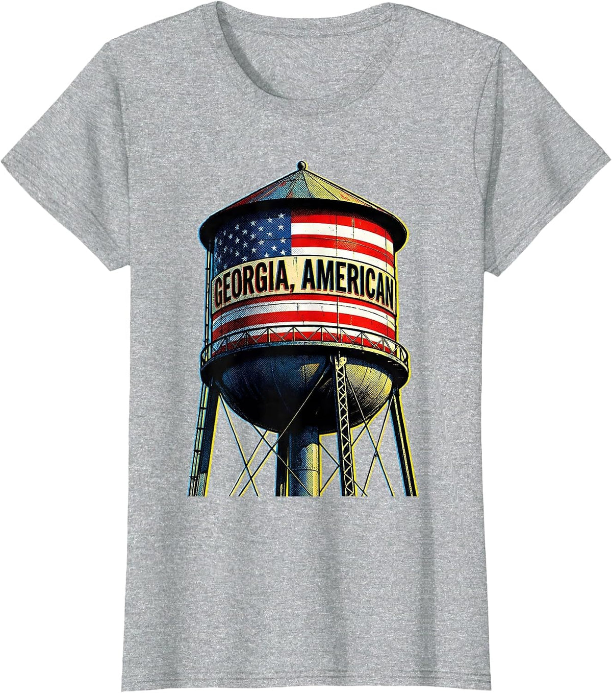 Georgia American Pop Art Patriotic Faith Over Fear Prayer T-Shirt - Heather Grey
