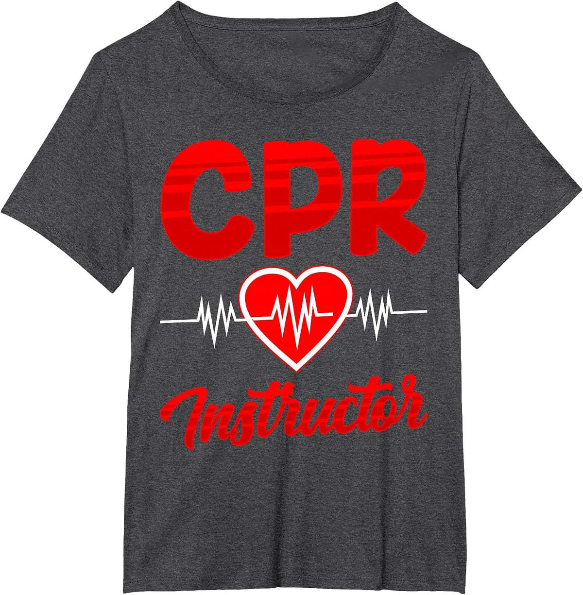 CPR Instructor Course Coach Care Emergency First Aid T-Shirt - Dark Heather Grey