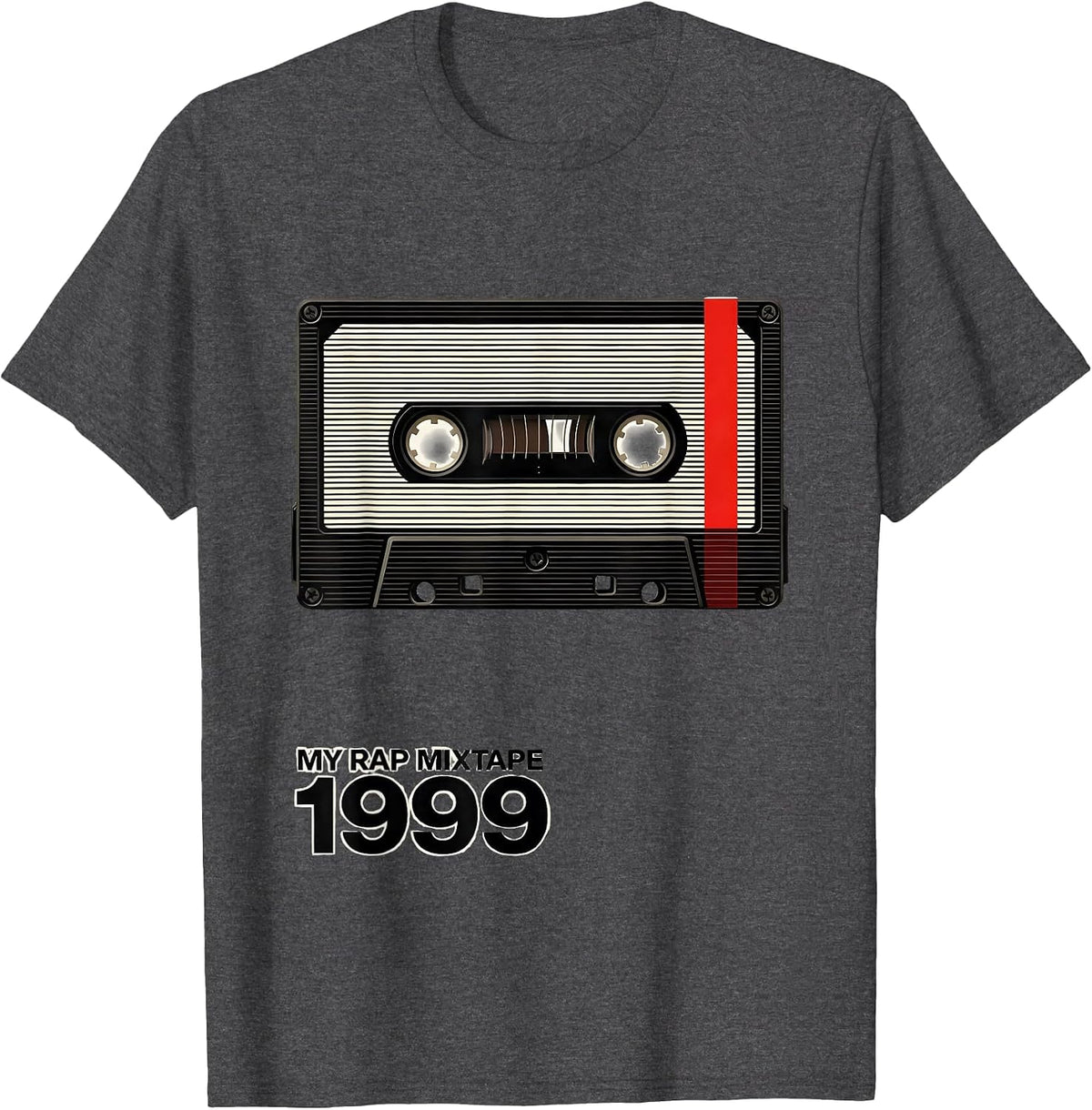 Men's My Rap Mixtape 1999 Retro Hip Hop Nostalgia 80s 90s Mixtape T-Shirt - Dark Heather Grey