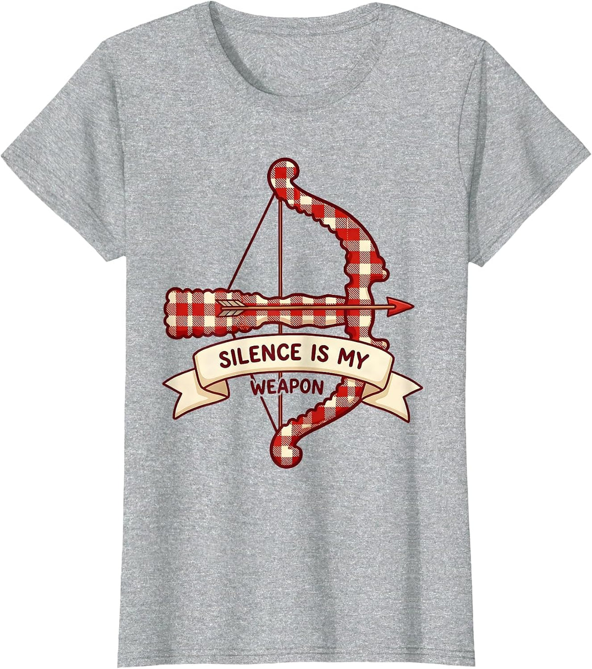 Silence Is My Weapon Bold Statement Design T-Shirt - Heather Grey