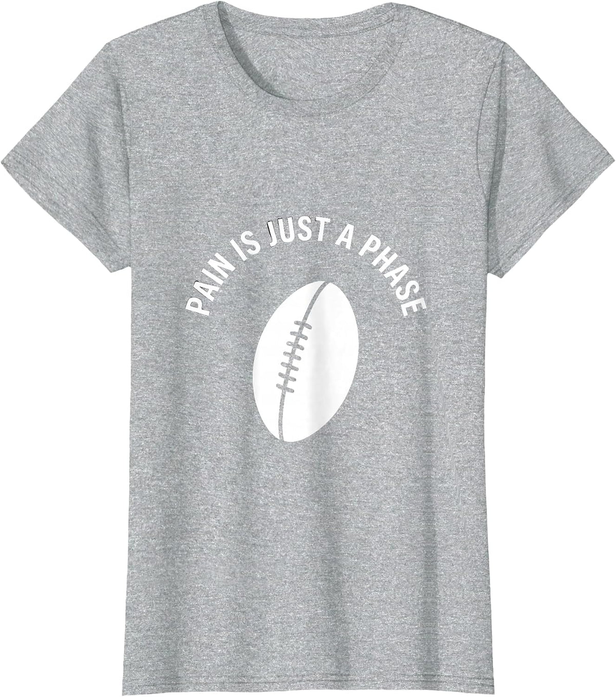 Women's Pain Is Just a Phase Rugby Graphic Design T-Shirt - Heather Grey