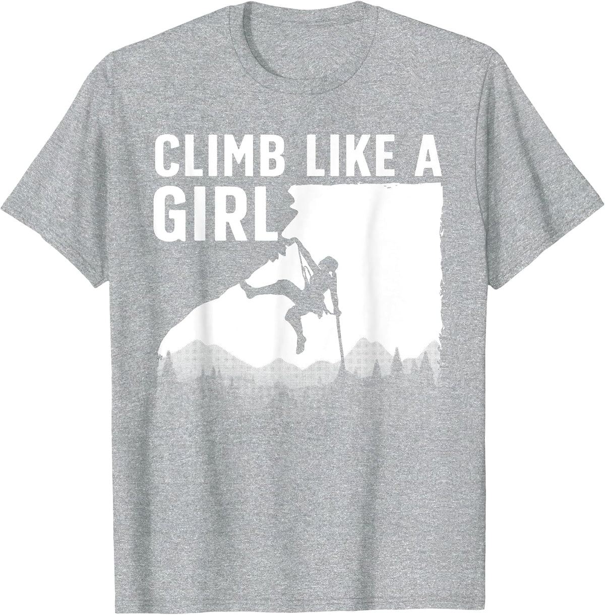 Cool Rock Climbing for Women Girls Mountain Rock Climbers T-Shirt - Heather Grey