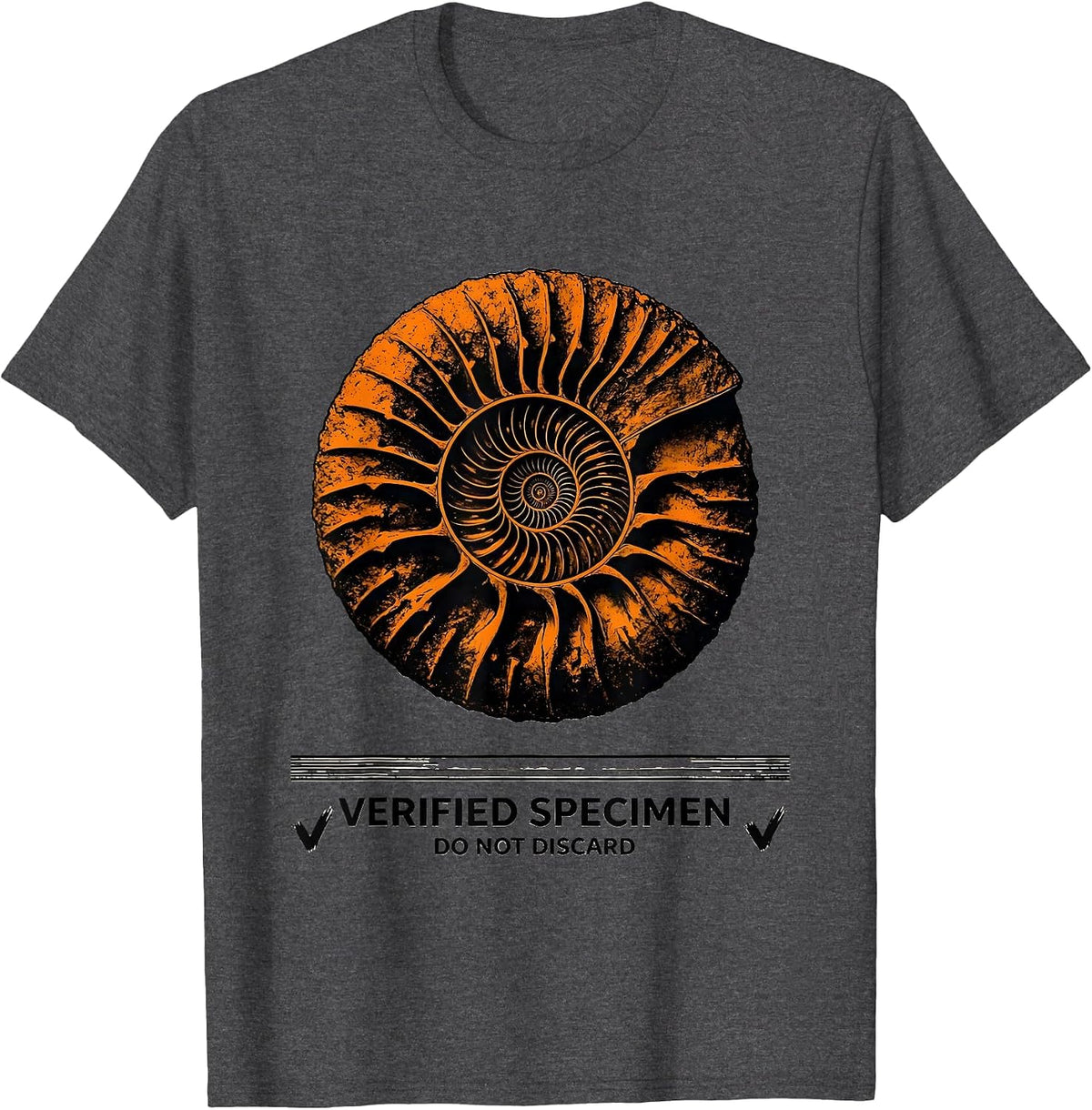 Men's Verified Specimen Do Not Discard Funny Geology Rock T-Shirt - Dark Heather Grey