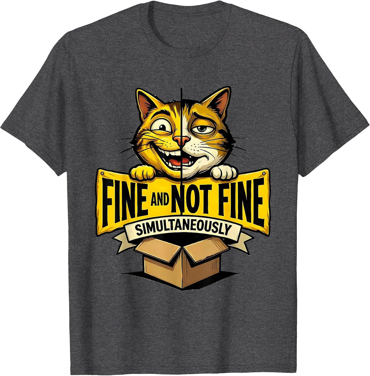 Fine And Not Fine, Simultaneously Funny Science Teacher T-Shirt - Dark Heather Grey