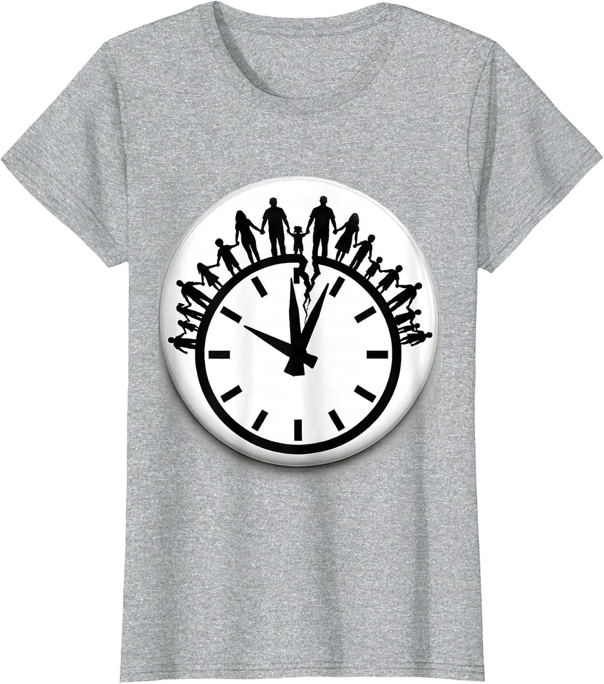 Sealed Family Chain Midnight Clock New Year Eve Matching T-Shirt - Heather Grey