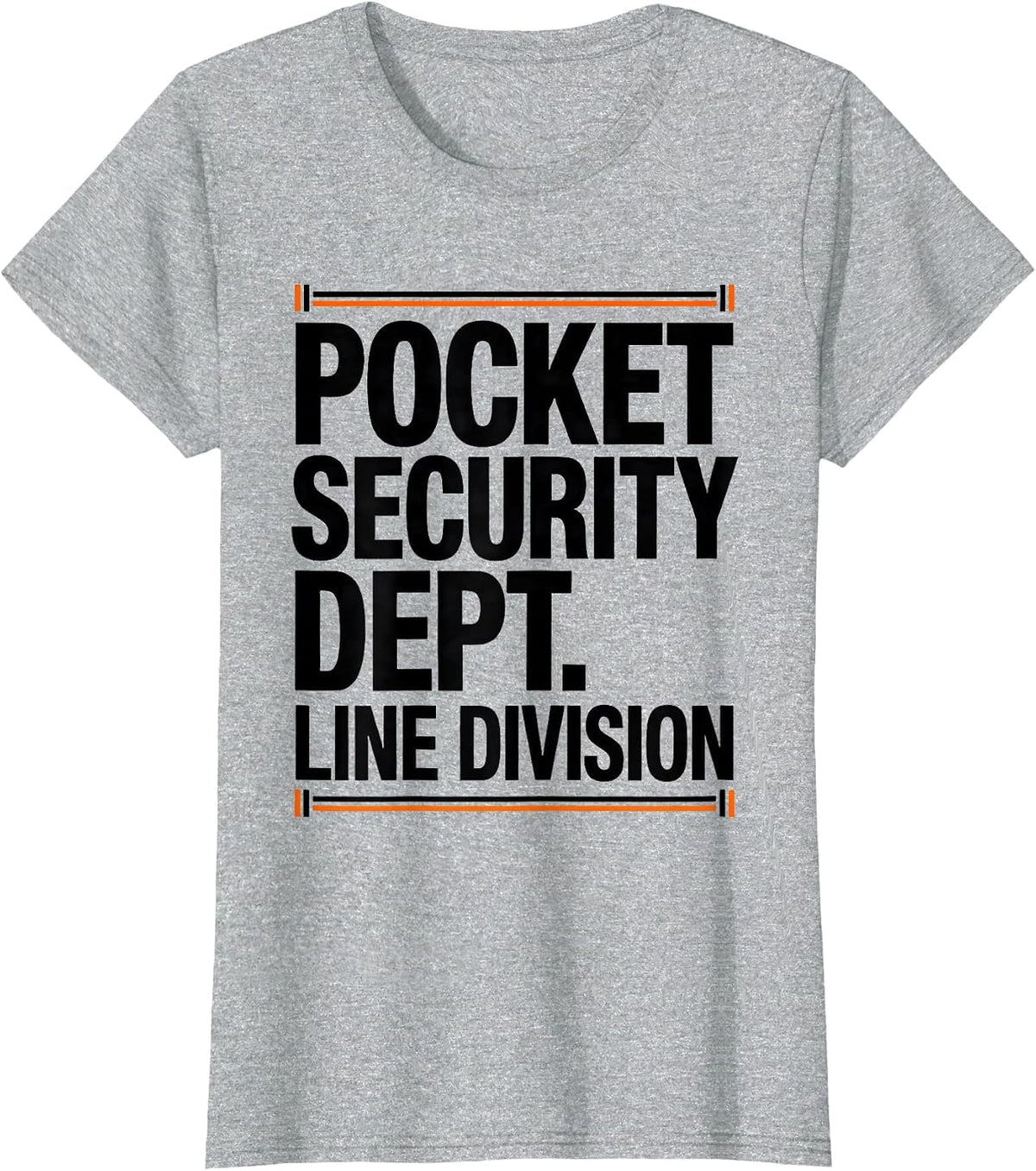 Women's Pocket Security Dept. Line Division Funny Football Lineman T-Shirt - Heather Grey
