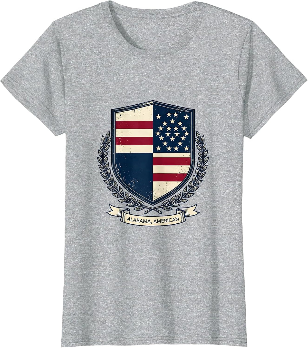 Alabama American Patriotic Faith Over Fear Prayer USA Flag T-Shirt - Heather Grey