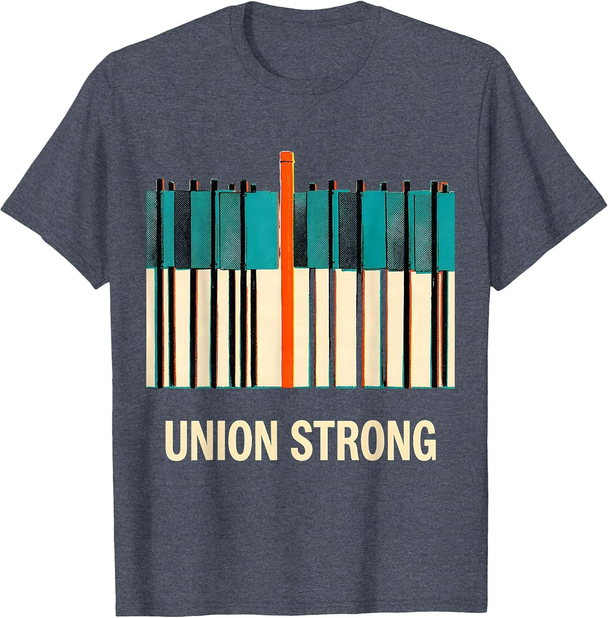 Union Strong Labor Day Skilled Union Worker T-Shirt - Heather Blue