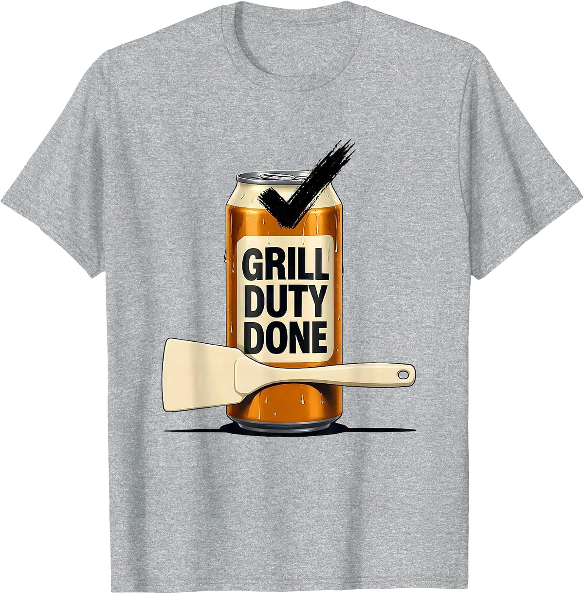 Men's Grill Duty Done Funny Labor Day Cookout Beer Lover T-Shirt - Heather Grey