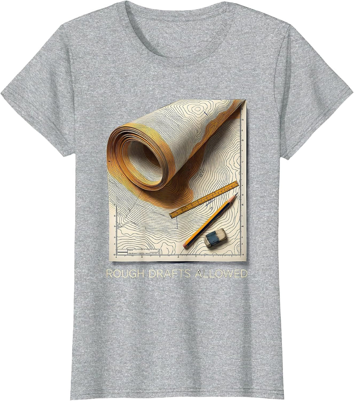 Women's Rough Drafts Allowed Growth Mindset Teacher Classroom T-Shirt - Heather Grey