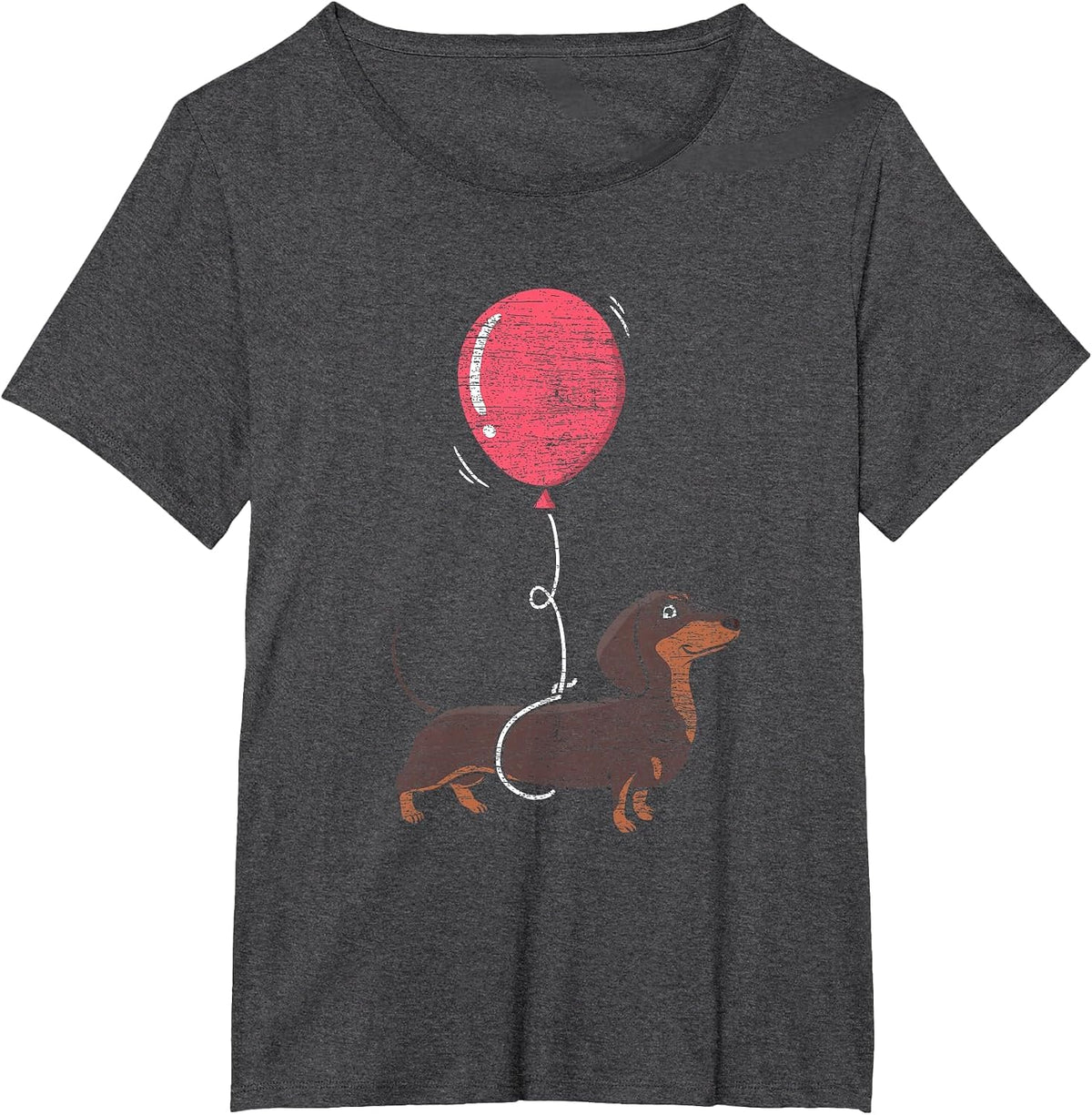 Balloon Dachshund T-Shirt - Dark Heather Grey