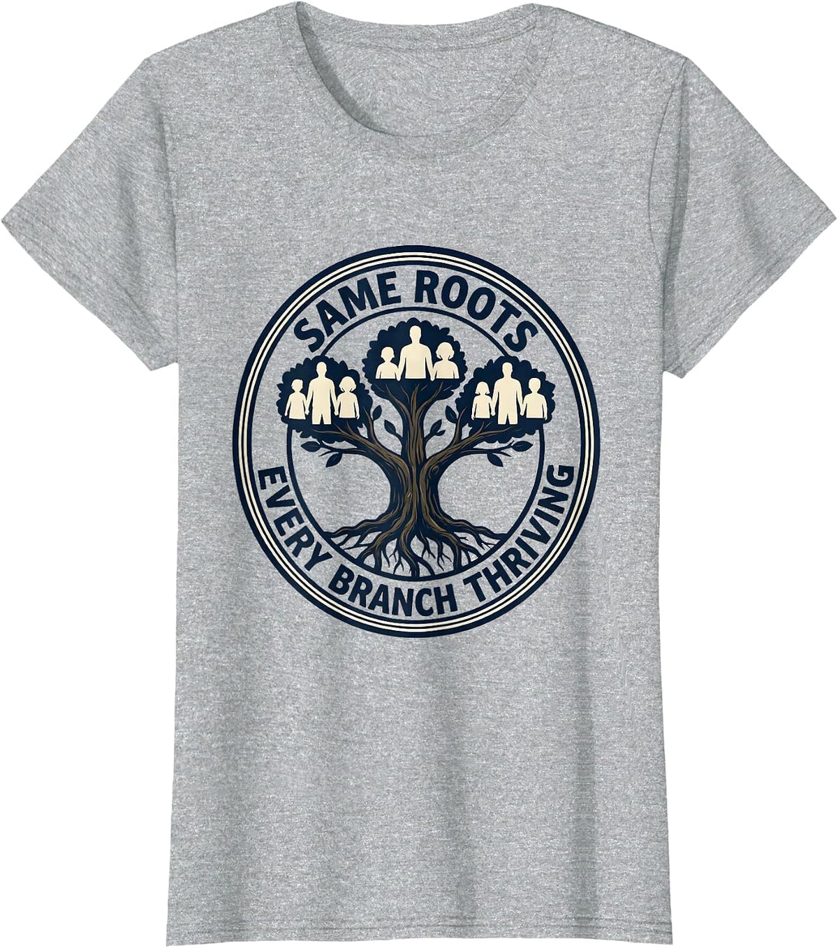 Same Roots Every Branch Thriving Family Reunion Matching T-Shirt - Heather Grey