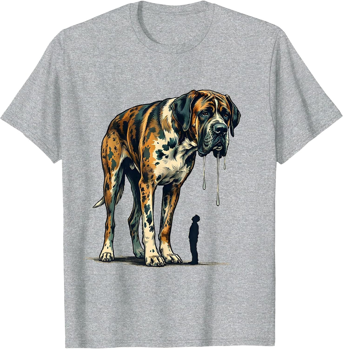 Men's Great Dane Drool Harlequin Dog Owner Funny Breed Humor T-Shirt - Heather Grey