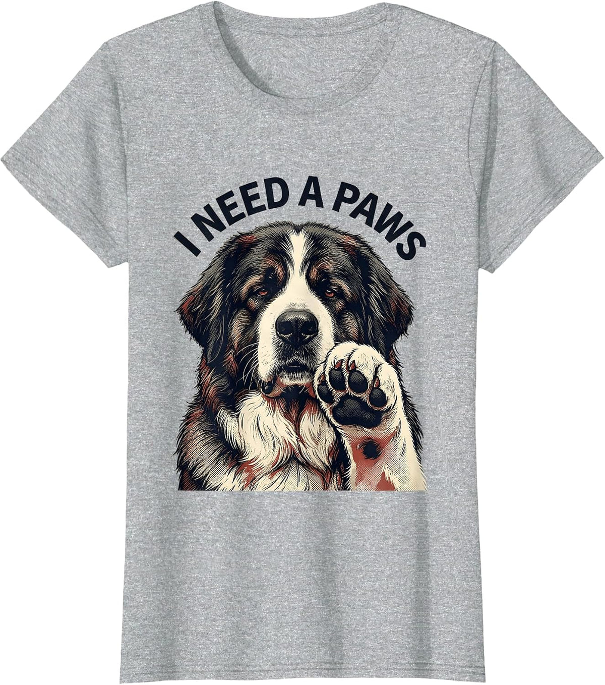 Women's I Need A Paws Funny Great Pyrenees Dog Owner Meme Humor T-Shirt - Heather Grey