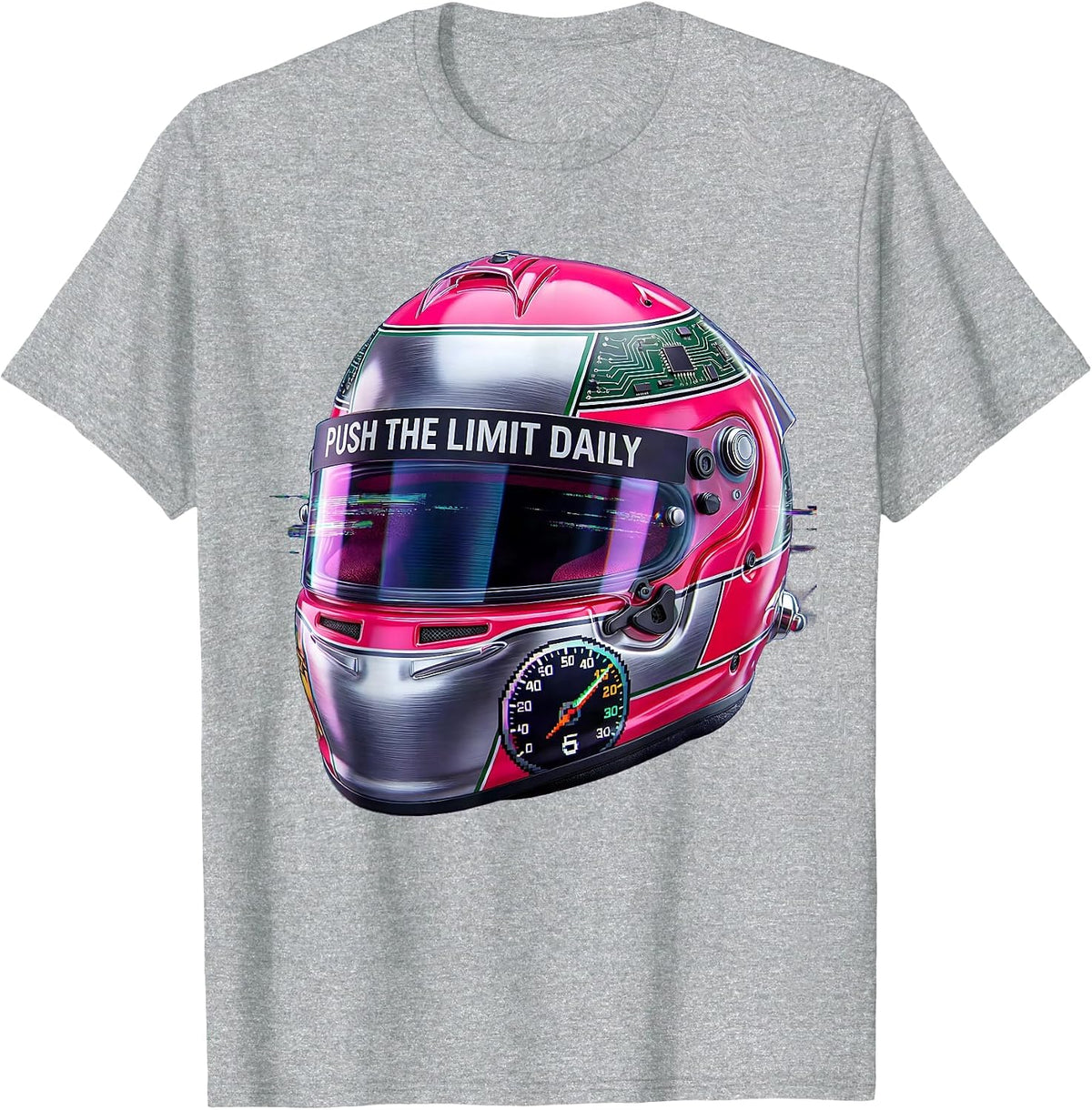 Men's Push The Limit Daily Motivational Graphic Design T-Shirt - Heather Grey