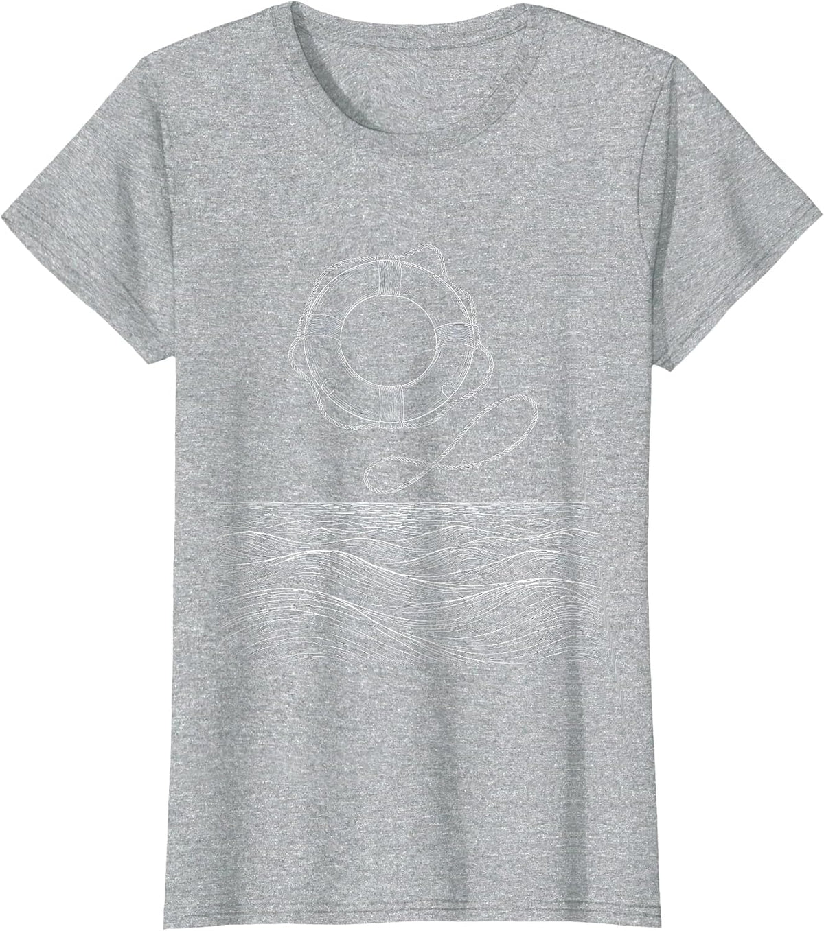 Social Worker Life Preserver Graphic Tee T-Shirt - Heather Grey