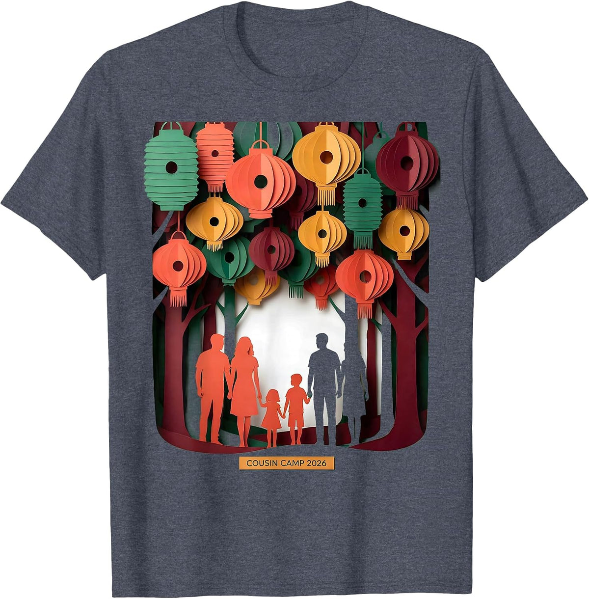 Cousin Camp 2026 Family Matching Camping Crew Vacation T-Shirt - Heather Blue