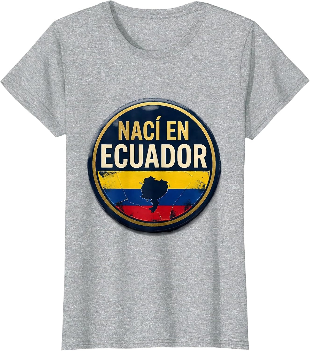 Nací en Ecuador Emblem Hispanic Heritage Month Ecuador Pride T-Shirt - Heather Grey