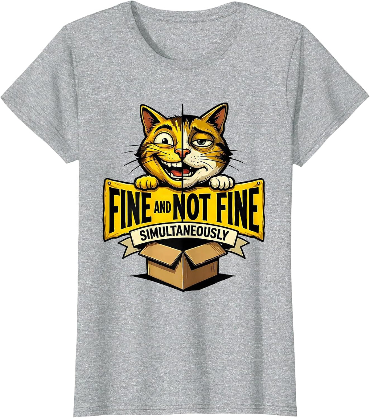 Fine And Not Fine, Simultaneously Funny Science Teacher T-Shirt - Heather Grey