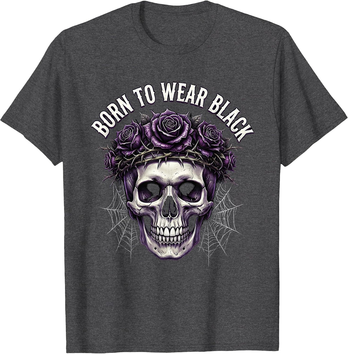 Born to Wear Black Gothic Dark Aesthetic Design T-Shirt - Dark Heather Grey