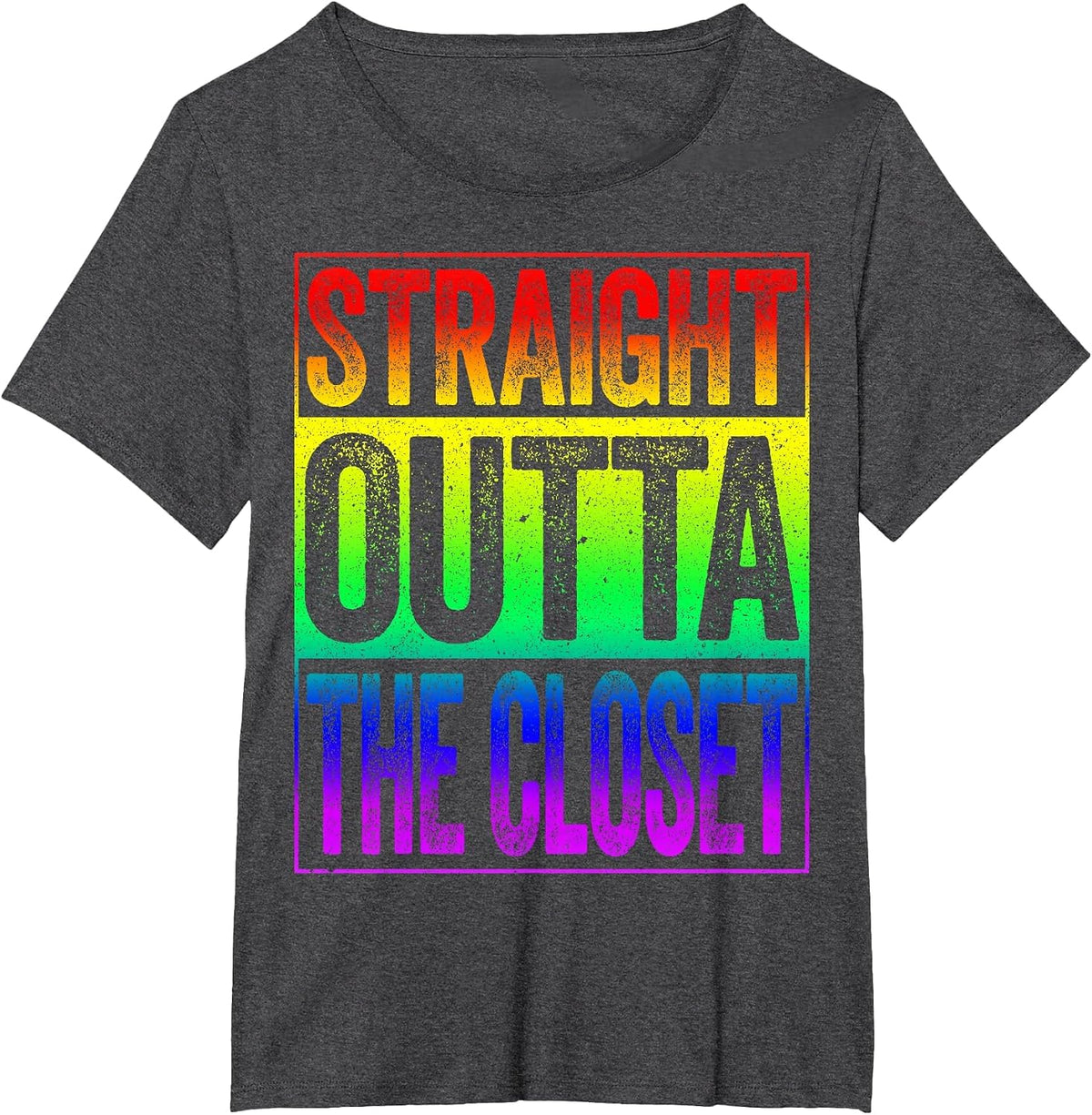 Straight Outta The Closet Shirt LGBT Pride T-Shirt - Dark Heather Grey