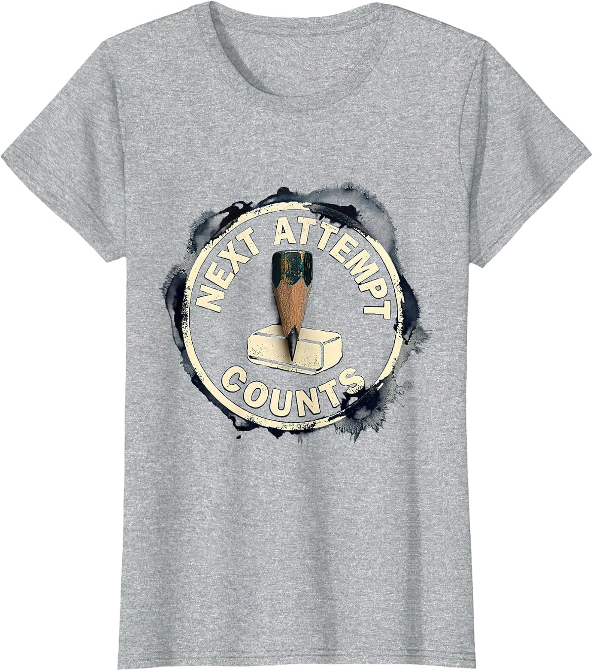 Women's Next Attempt Counts Growth Mindset Teacher Classroom T-Shirt - Heather Grey