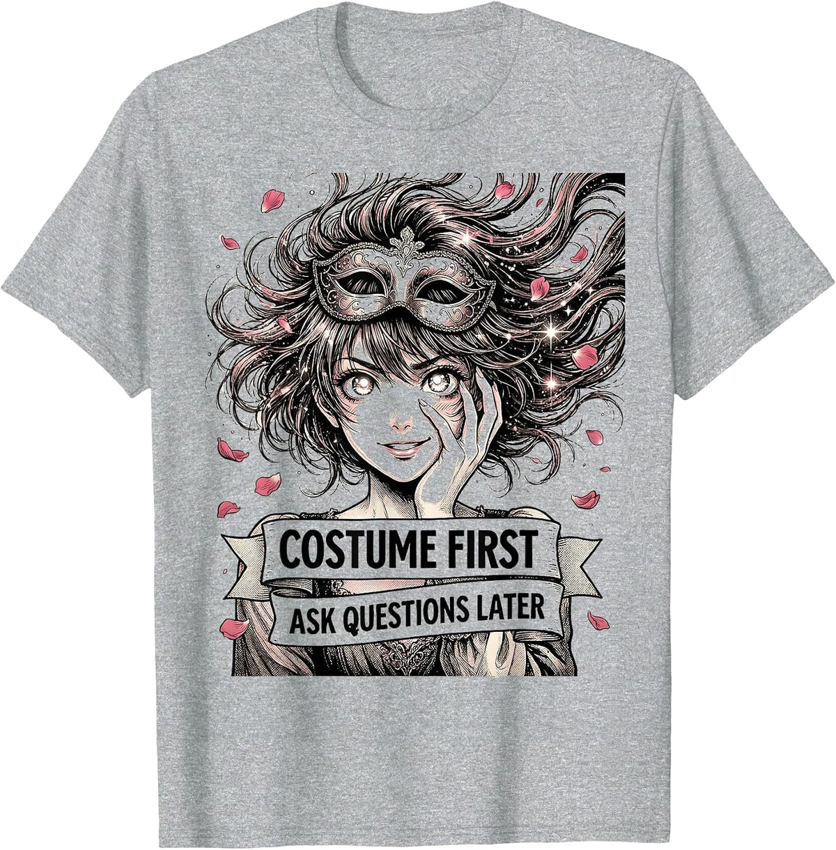 Men's Costume First Ask Questions Later Funny Design T-Shirt - Heather Grey
