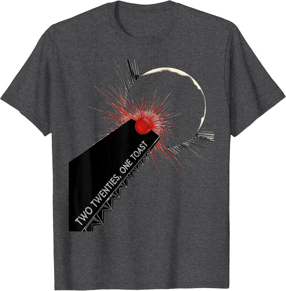 Men's Two Twenties, One Toast Roaring 1920s Art Deco Party T-Shirt - Dark Heather Grey