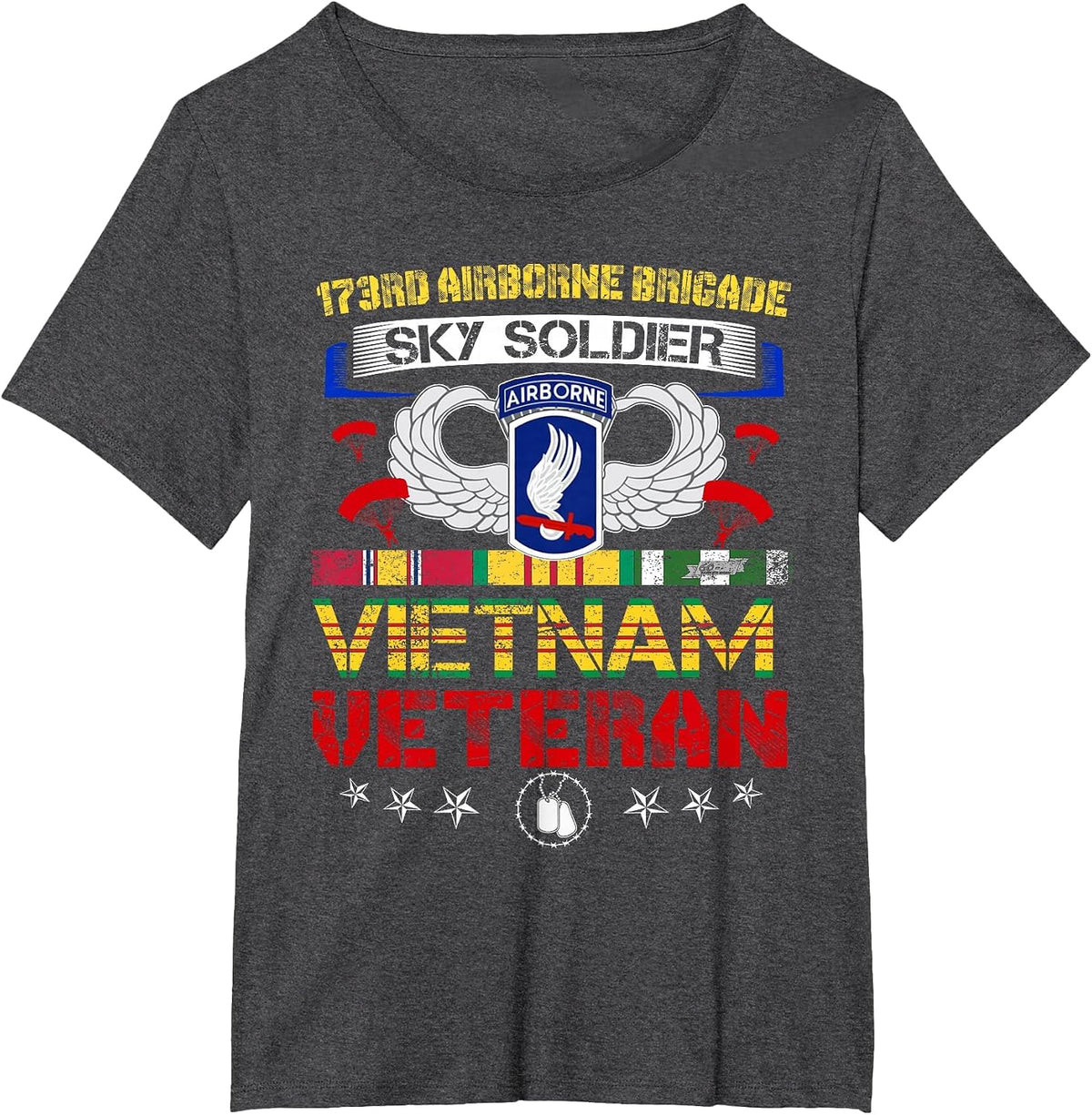 173rd Airborne Brigade Vietnam Veteran Shirt Sky Soldier T-Shirt - Dark Heather Grey