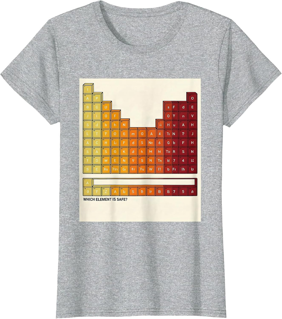 Which Element Is Safe? Funny Periodic Table Science Teacher T-Shirt - Heather Grey