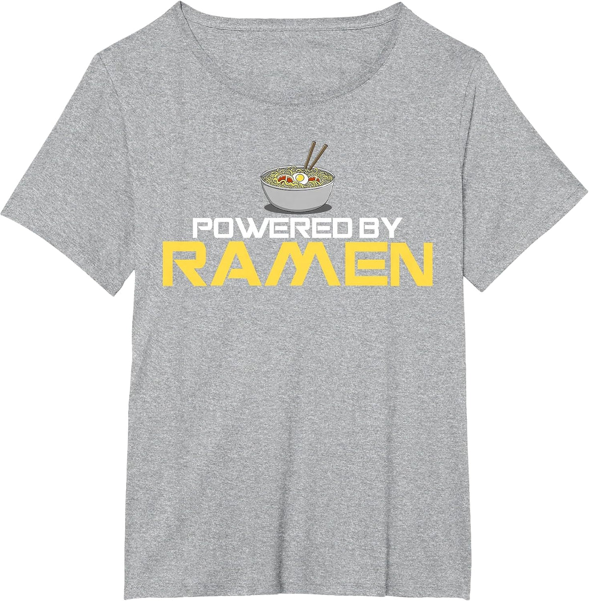 Powered by Ramen Japanese Anime Noodles T-Shirt - Heather Grey