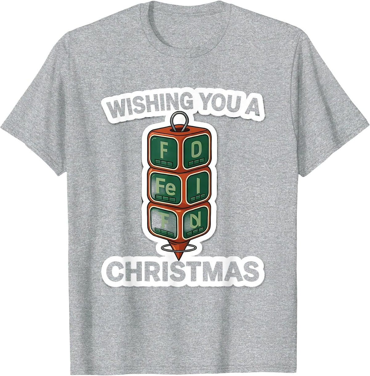 Men's Wishing You A Ferrous Christmas Funny Science Teacher Gift T-Shirt - Heather Grey