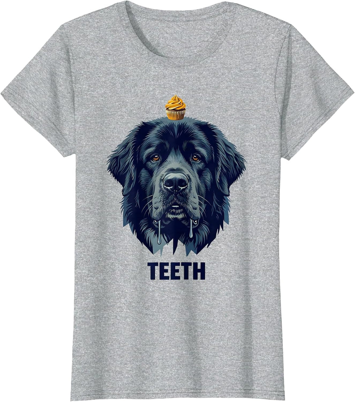TEETH Funny Great Pyrenees Jowls Drooling Dog Mom Dog Dad T-Shirt - Heather Grey