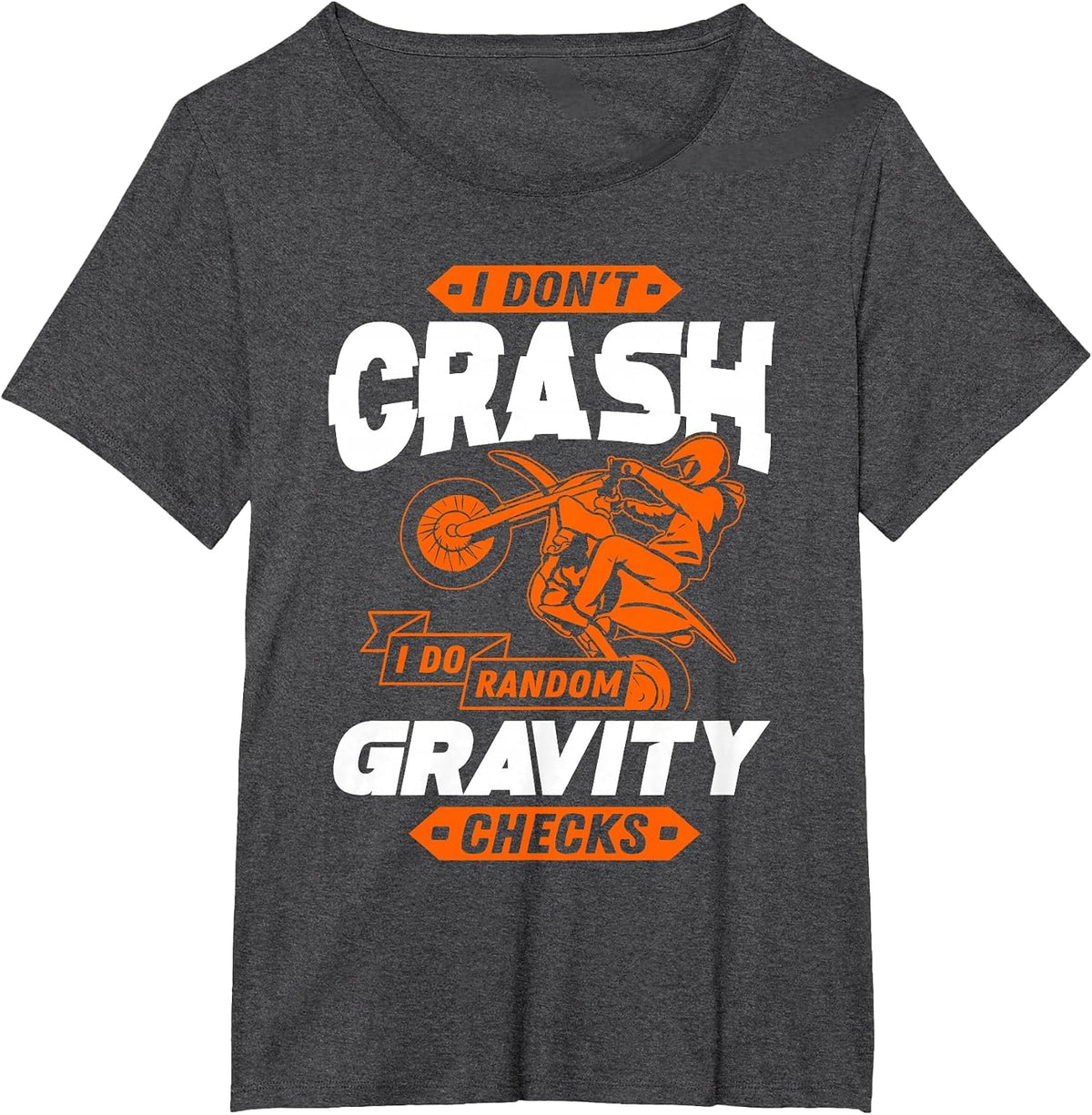 Random Gravity Checks - Motocross & Dirt Bike T-Shirt - Dark Heather Grey