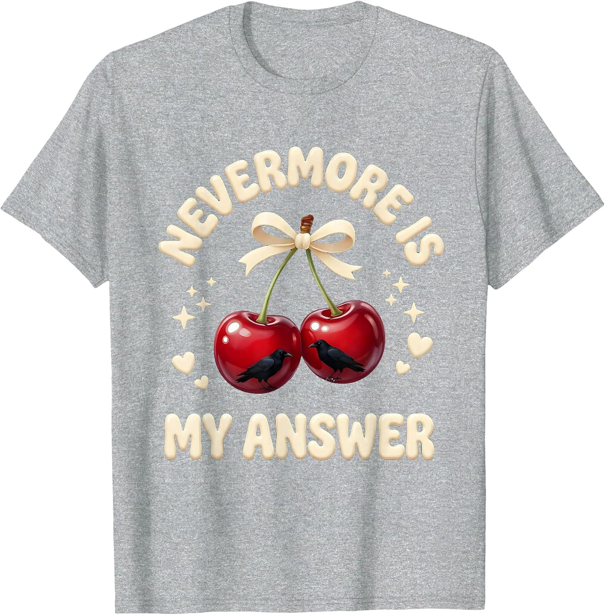 Men's Nevermore Is My Answer Edgar Allan Poe Design T-Shirt - Heather Grey