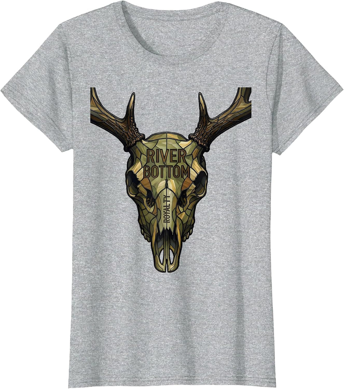 Women's River Bottom Royalty Bottomland Camo Design T-Shirt - Heather Grey