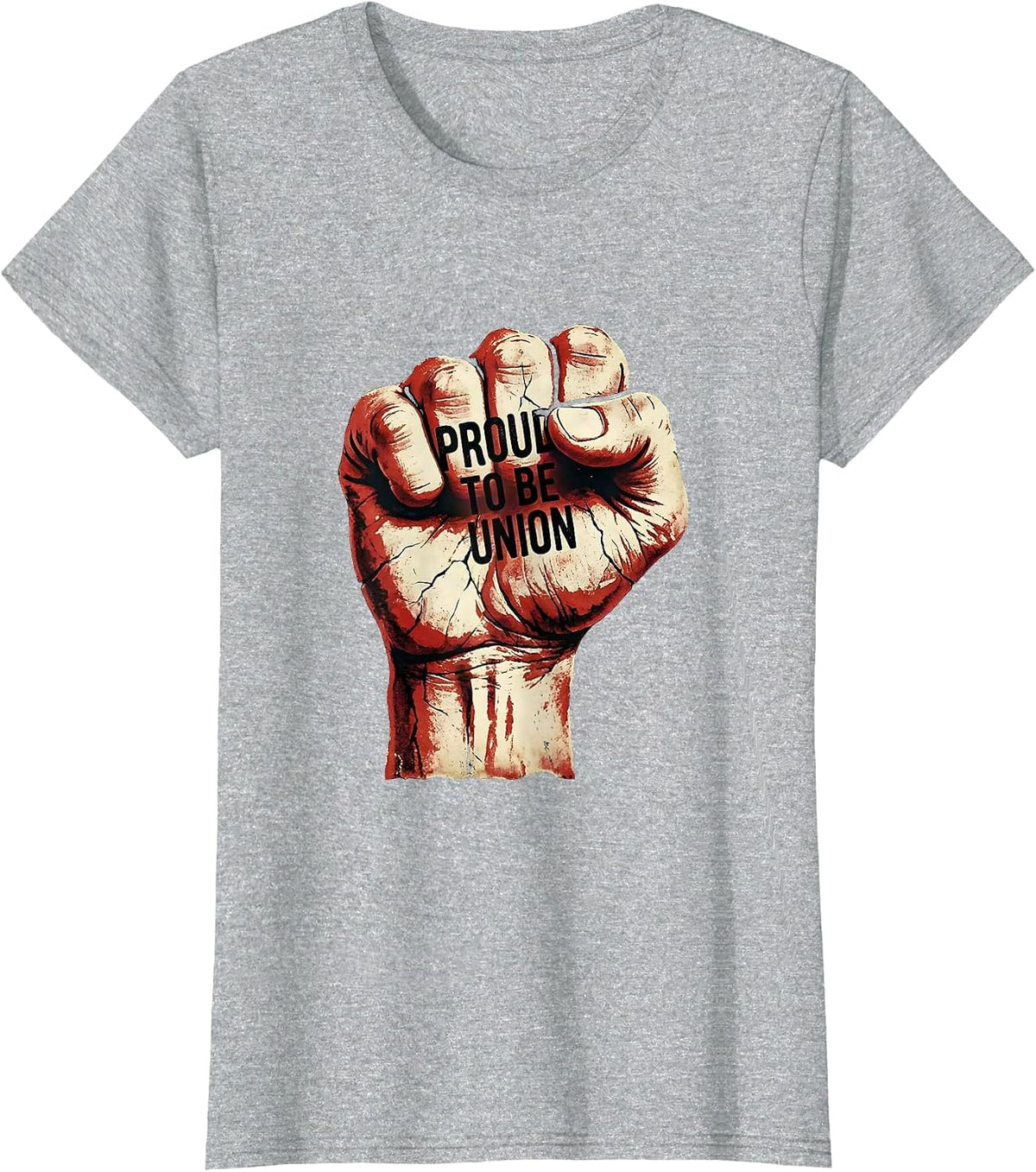 Proud to Be Union Labor Day Worker Design T-Shirt - Heather Grey