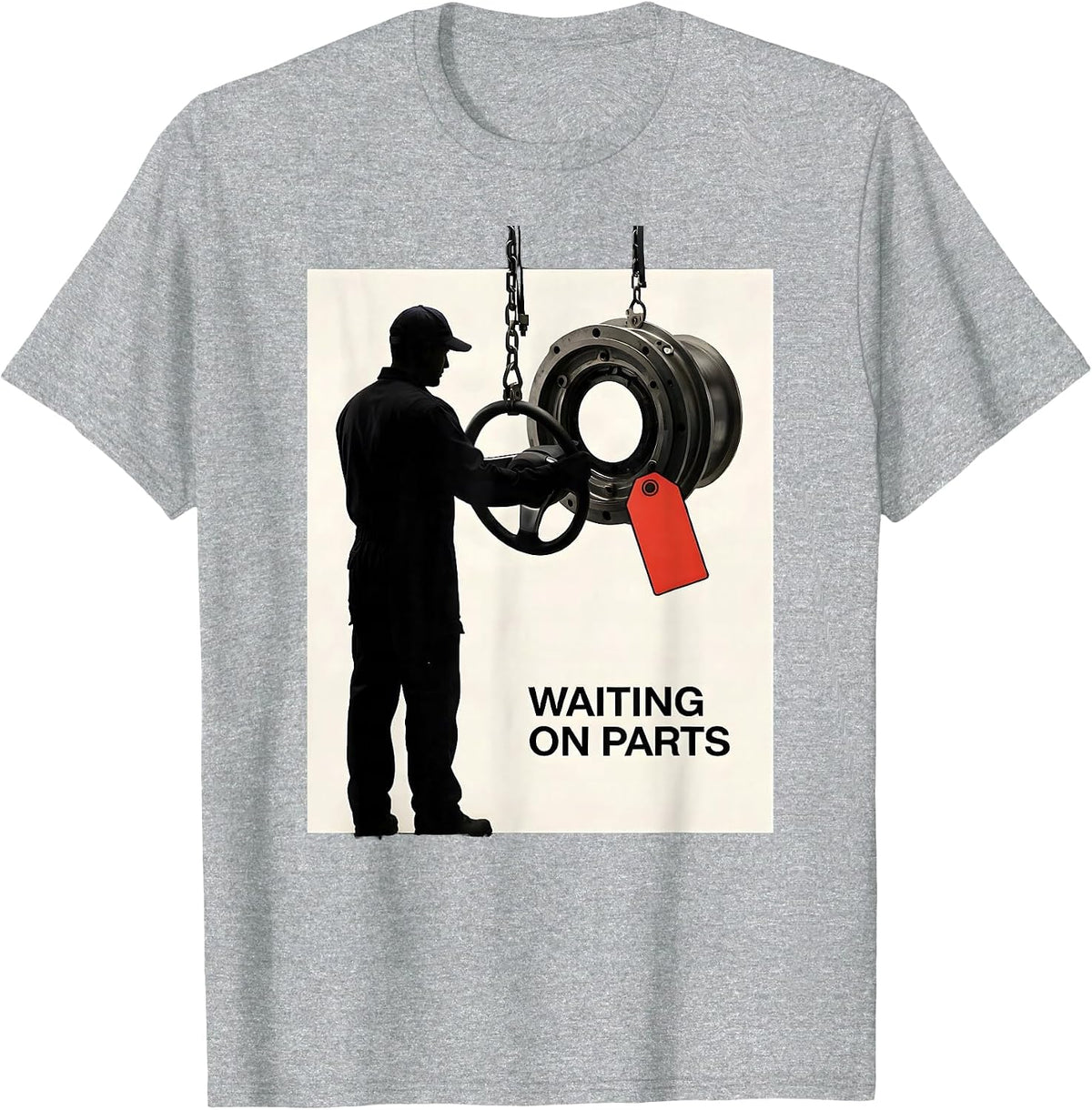 Men's Waiting On Parts Funny Mechanic Auto Repair Technician T-Shirt - Heather Grey