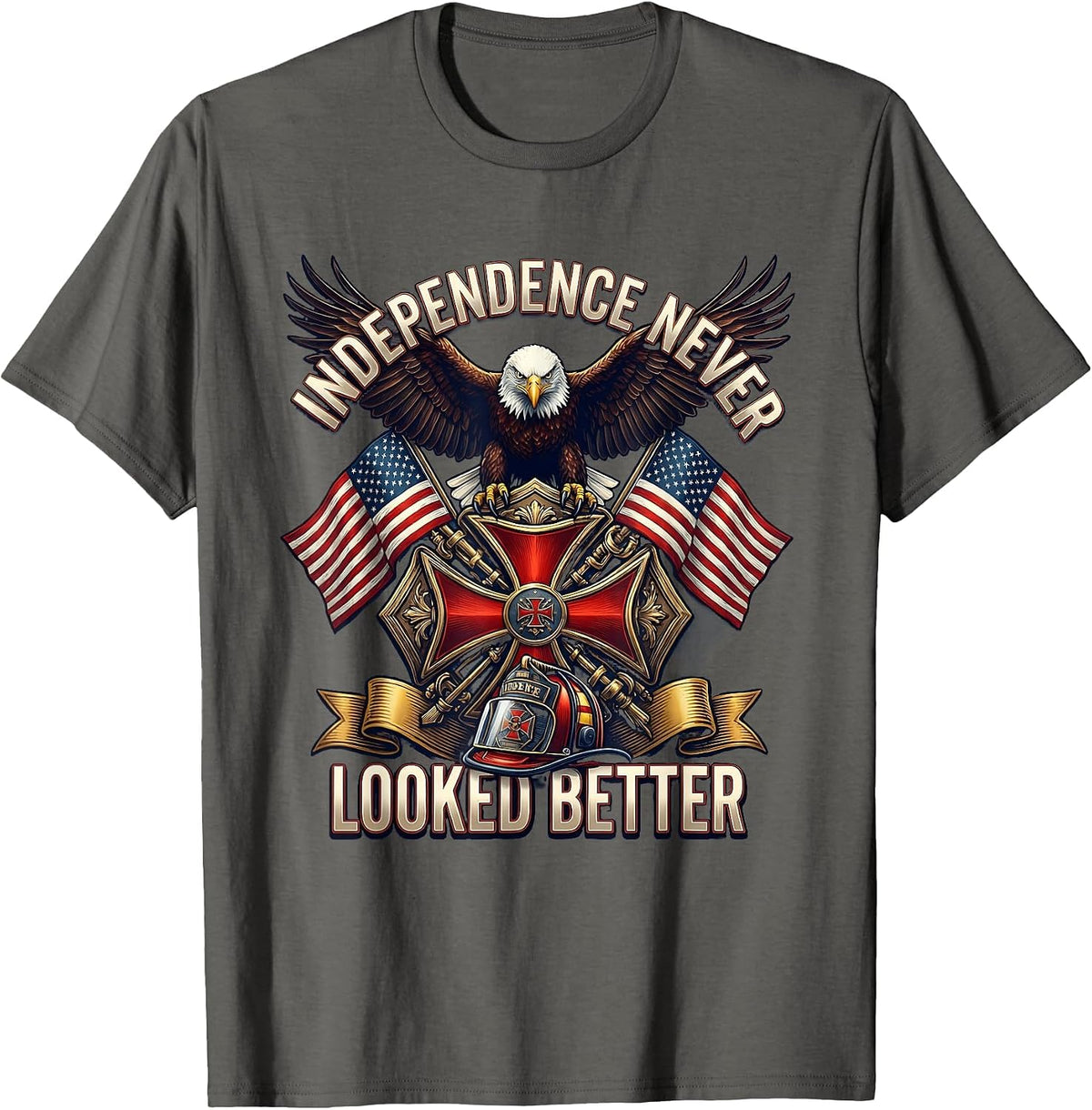 Independence Never Looked Better 4th of July T-Shirt - Asphalt Grey
