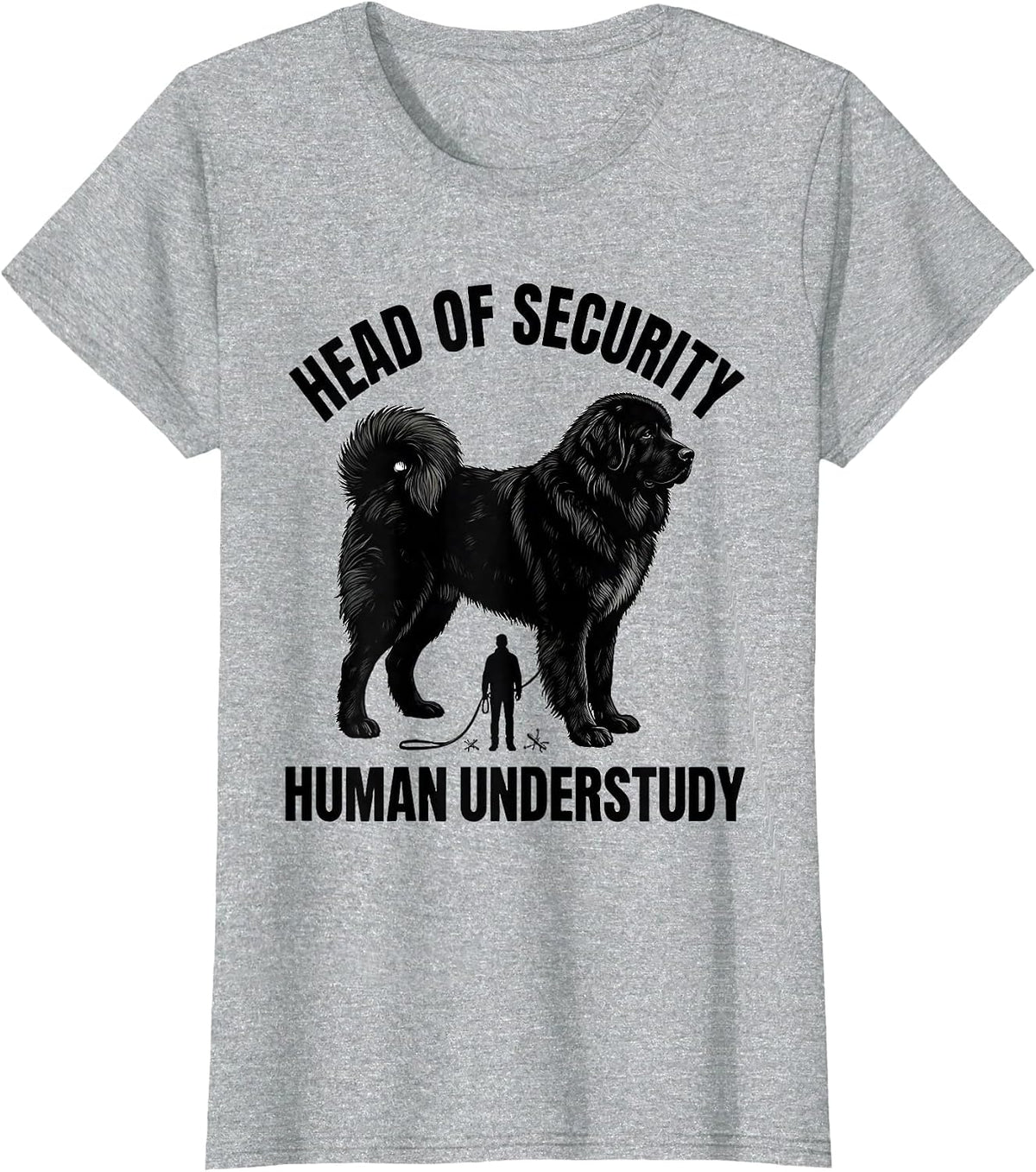 Women's Head Of Security, Human Understudy Funny Great Pyrenees Dog T-Shirt - Heather Grey