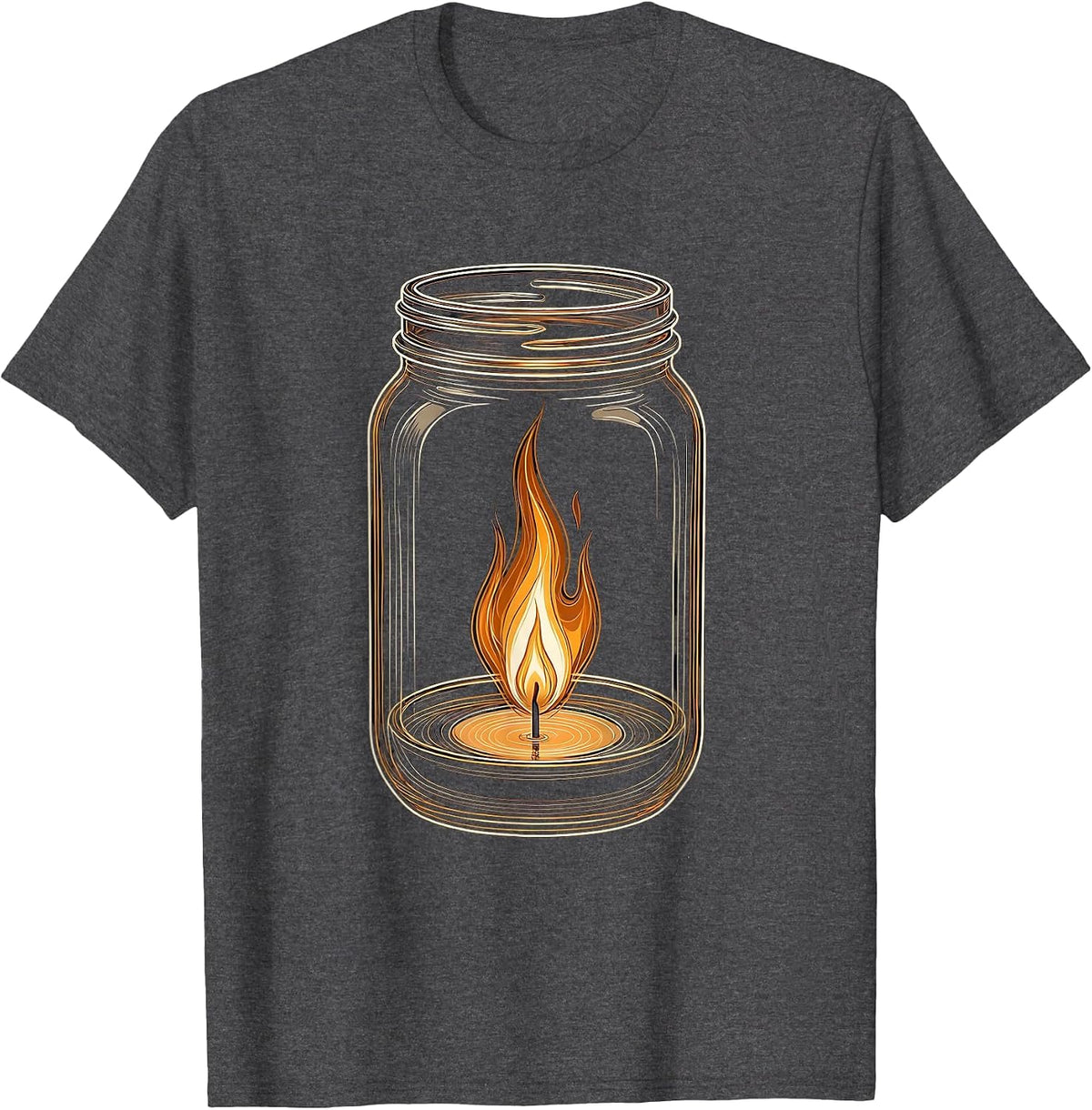 Steady Flame Faith Over Fear Graphic Tee T-Shirt - Dark Heather Grey