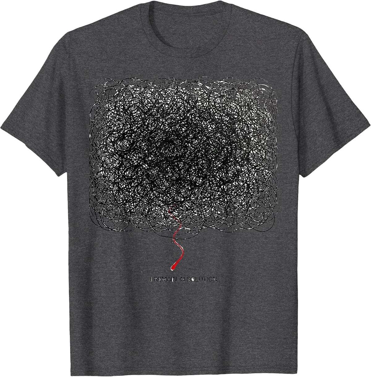 Men's I Remain In Solution Funny Chemistry Science Nerd Humor T-Shirt - Dark Heather Grey